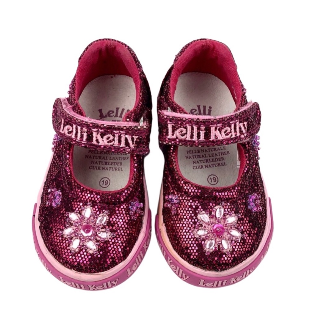 Lelli Kelly Kids Pink Sparkle MaryJane Sneaker Sz3